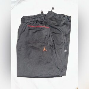 Jordan Black Sweatpants with Red Accents